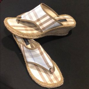 Burberry Nova Wedge Espadrilles in Blue